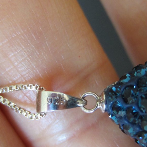 Swarovski Crystals Teardrop Pendant on a Sterling Silver Chain - Picture 12 of 13